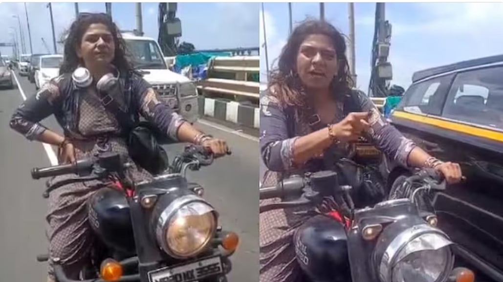 `மோடியைச் சொல்லச் சொல்லுங்கள்... அவர் சொன்னால் பைக்கை நிறுத்துகிறேன்' - போலீஸுடன் தகராறு செய்த பெண்