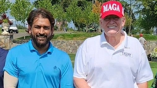 Dhoni: இந்தியாவில் `பாரத்' பரபரப்பு; அமெரிக்காவில் ட்ரம்ப்புடன் கூலாக கோல்ஃப் விளையாடிய தோனி!