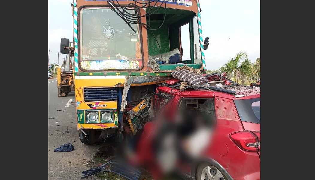 திருவண்ணாமலை: நேருக்கு நேராக லாரிமீது மோதிய கார் - குழந்தைகள் உட்பட 7 பேர் துடிதுடித்து பலி!