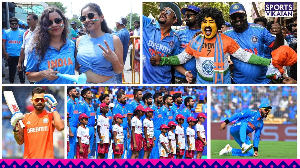 INDvAUS: `சிங்கத்தின் குகையில்....' - சேப்பாக்கத்தில் ரசிகர்கள் கொண்டாட்டம் |Photo Album