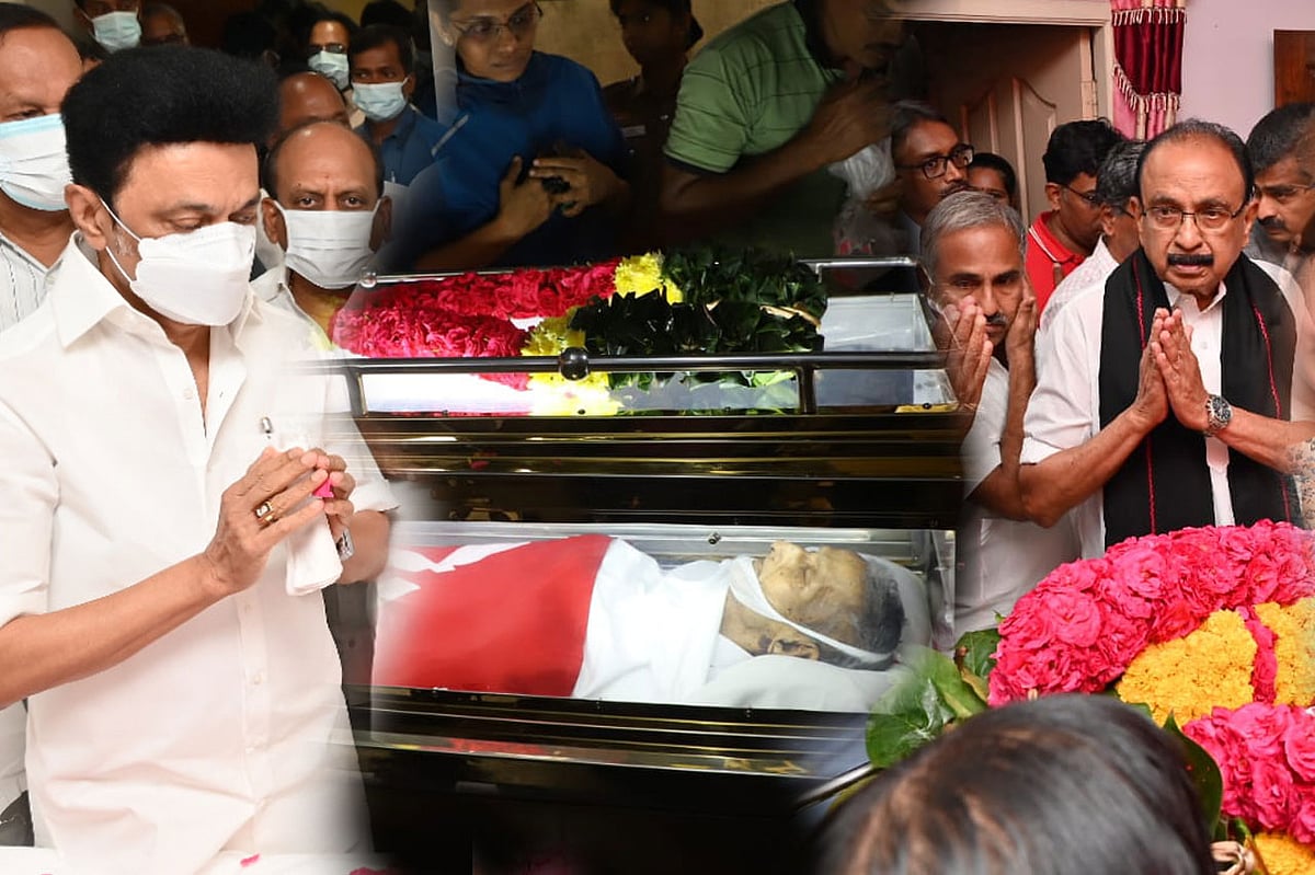 என்.சங்கரய்யா: `விடைபெற்றார் பொதுவுடைமைப் போராளி!' - இறுதி மரியாதை செலுத்திய தலைவர்கள்