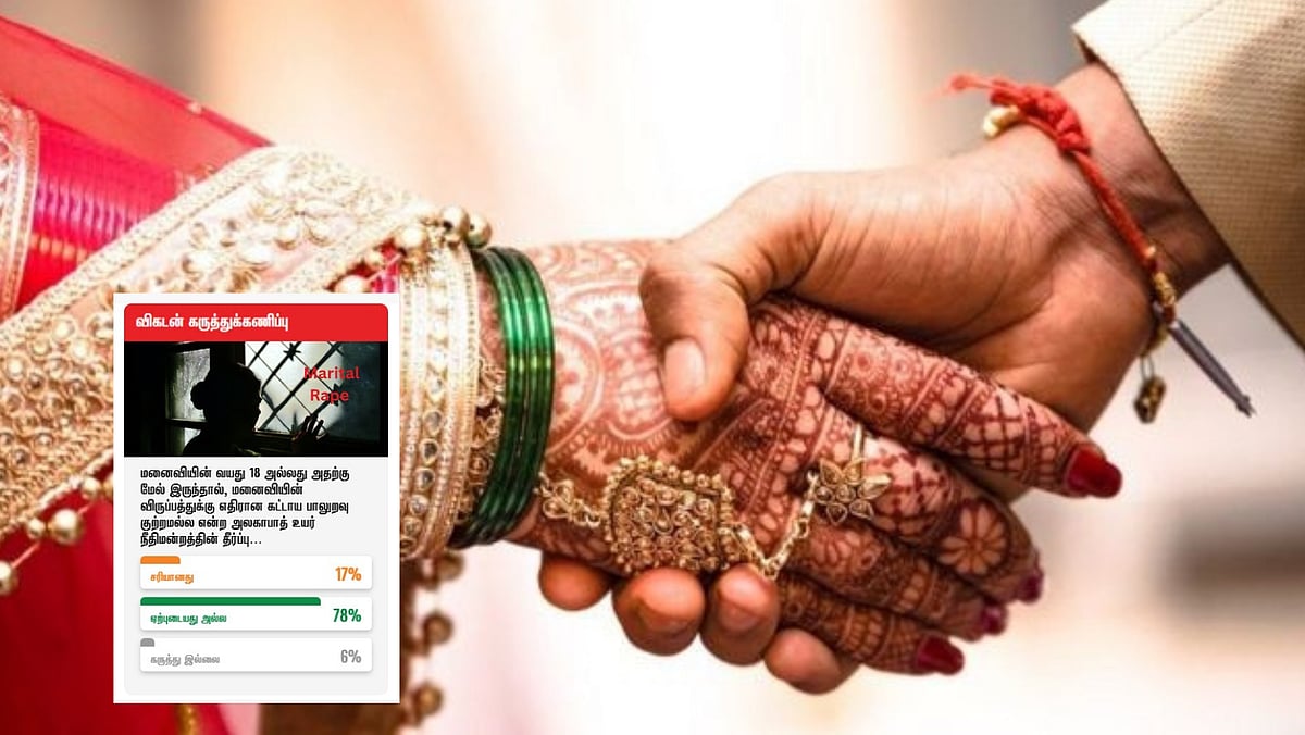 மனைவியின் வயது 18-க்கு மேல் இருந்தால் Marital rape குற்றமா..? - விகடன் கருத்து கணிப்பு முடிவு!