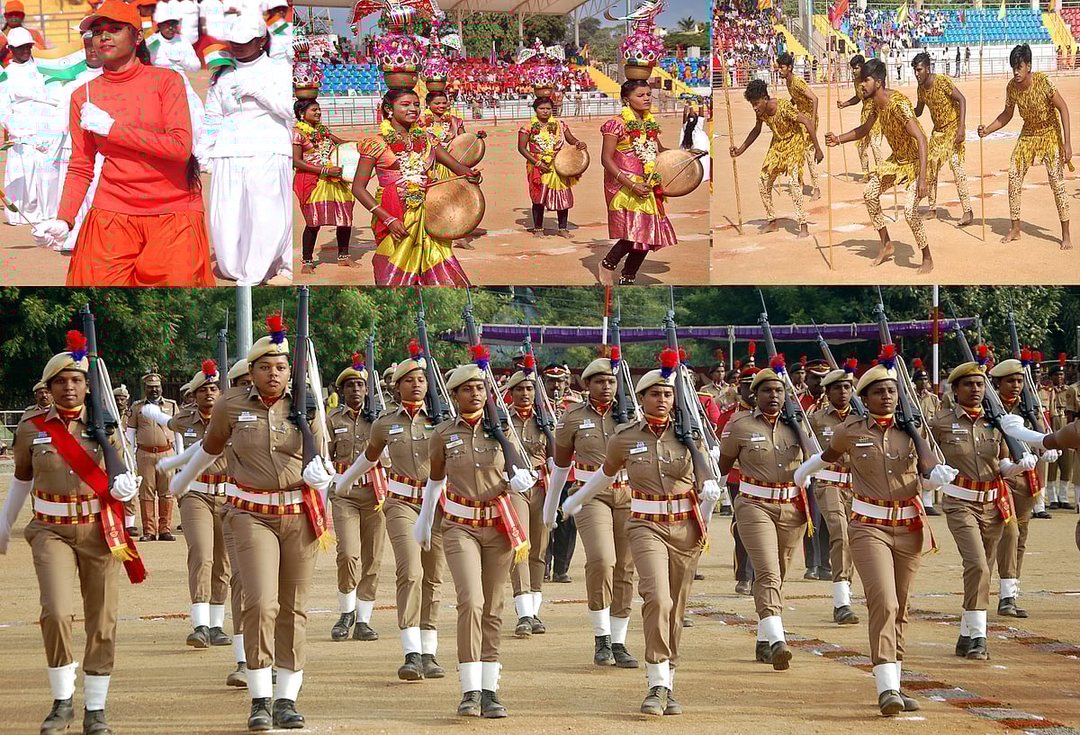 நெல்லை: கரகாட்டம், புலியாட்டம் என களைகட்டிய 75-வது குடியரசு தின விழா - புகைப்படத் தொகுப்பு