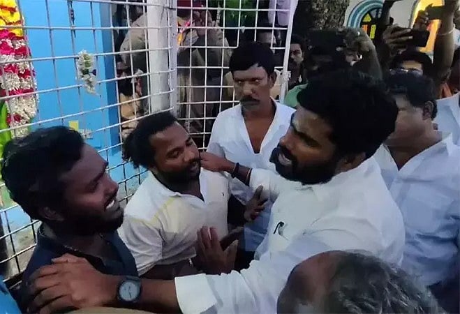 தேவாலயத்துக்குச் சென்ற அண்ணாமலை; தடுத்து நிறுத்திய இளைஞர்கள்! - தருமபுரியில் பரபரப்பு