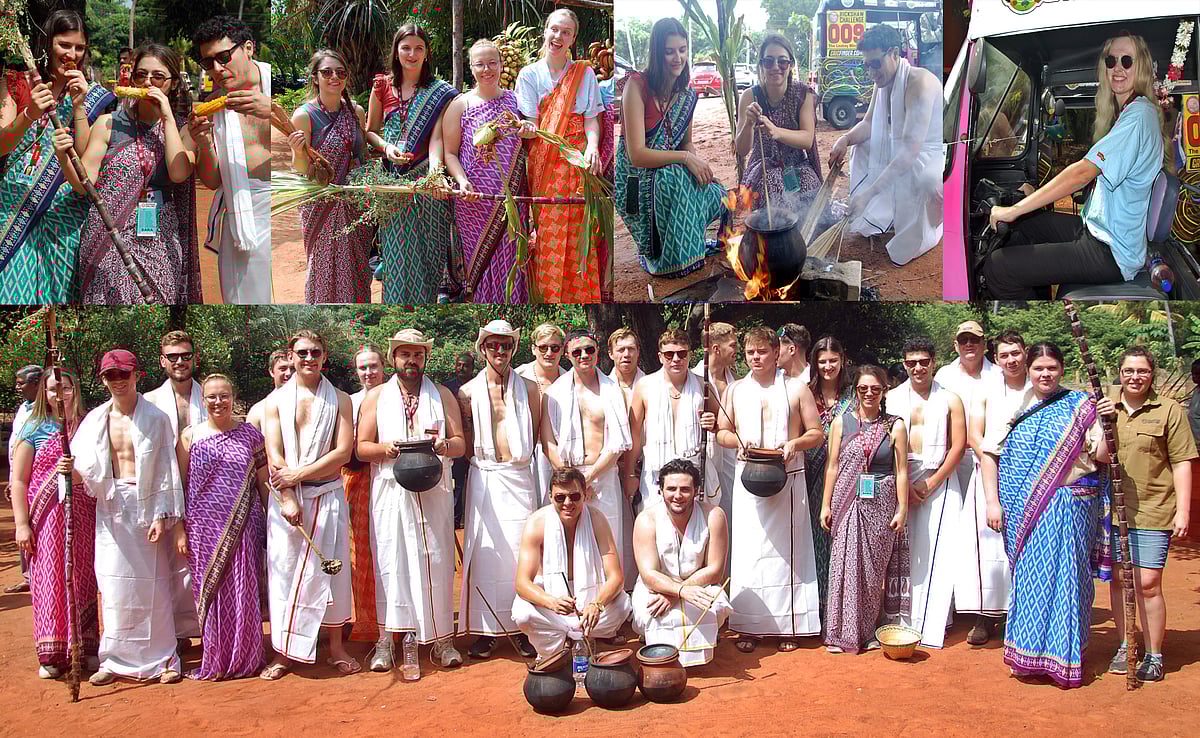 தூத்துக்குடி: தமிழர் பாரம்பர்ய உடையில் வெளிநாட்டினர் உற்சாகமாகக் கொண்டாடிய பொங்கல் திருவிழா! | Album