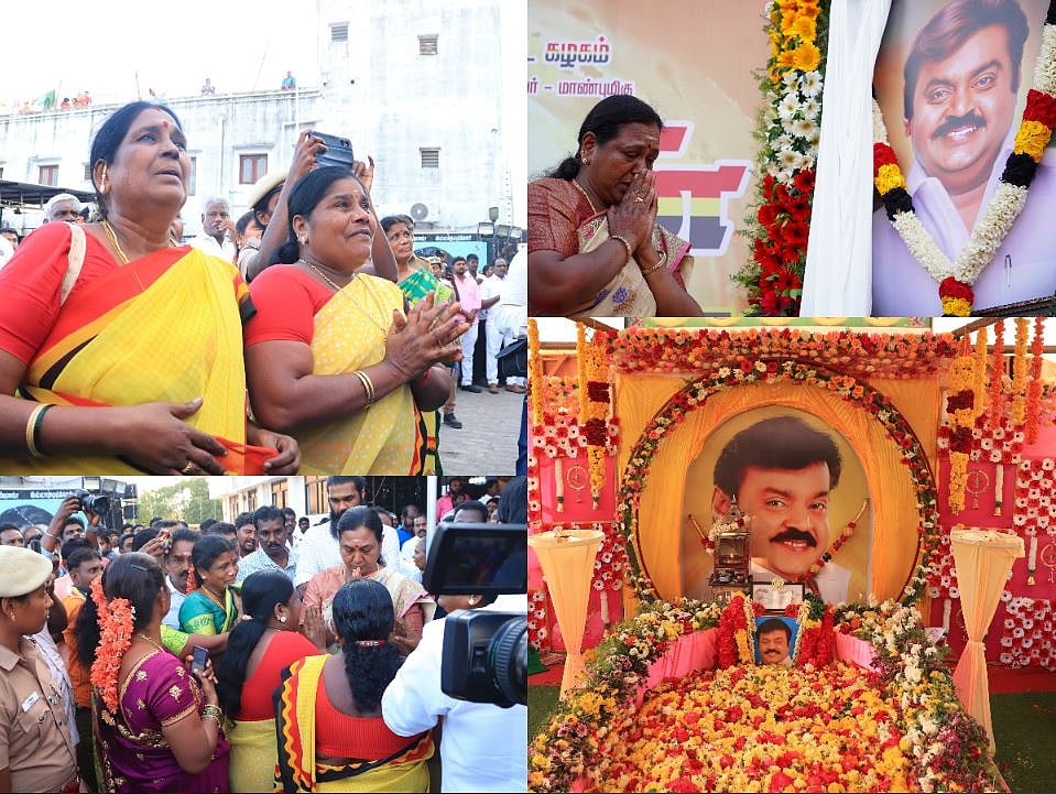 விஜயகாந்த் நினைவிடத்தில் படத் திறப்பு... கலங்கிய பிரேமலதா; உடைந்து அழுத தொண்டர்கள்!