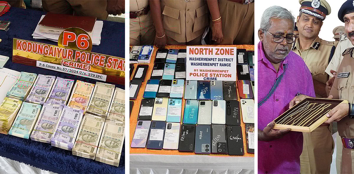 சென்னை: செல்போன் குவியல், நகை, பணம் இன்னும் பல... களவுச் சொத்துக்களை திருப்பி ஒப்படைக்கும் போலீஸ்