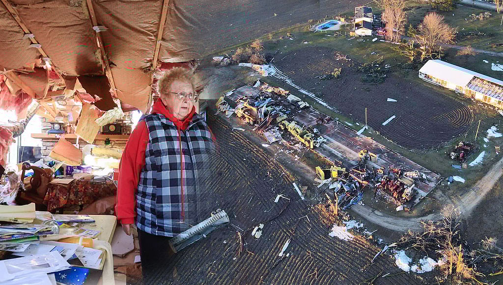 Wisconsin storm: அமெரிக்காவின், விஸ்கான்சின் ஊரையே புரட்டிப்போட்ட சூறாவளி... அதிர்ச்சிப் படங்கள்!