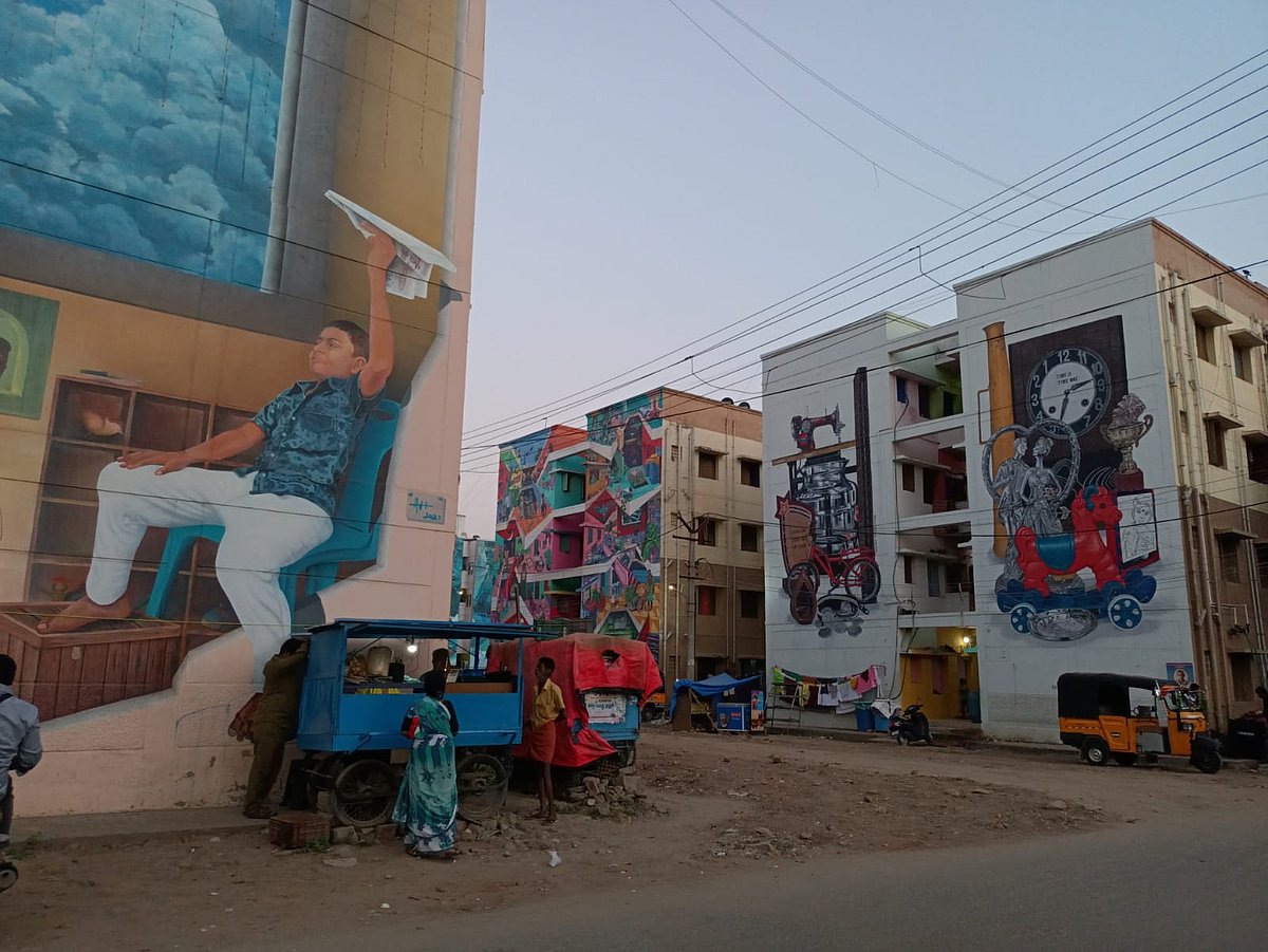 `வண்ணமயமான வாழ்விடம்!'- ஓவியத்தால் நிகழ்ந்த மாற்றம்; கோவையின் புதிய போட்டோ ஸ்பாட்