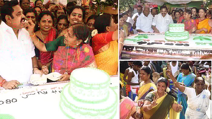 பிரமாண்ட கேக்... ஜெயலலிதா வேடமிட்ட பெண் - அதிமுக மகளிர் தின கொண்டாட்டத்தில் எடப்பாடி! | Photo Album