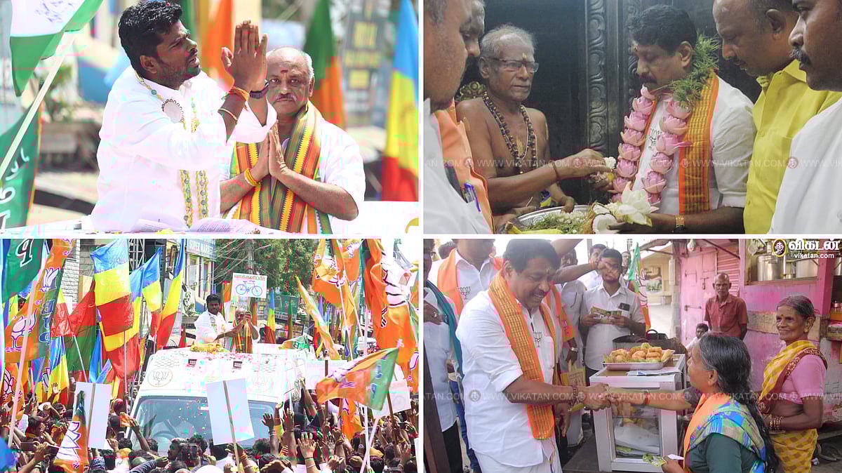 தேர்தல் பிரசாரத்தைத் தொடங்கிய நயினார் | சைக்கிளுக்கு ஒட்டு கேட்கும் அண்ணாமலை - Election Clicks