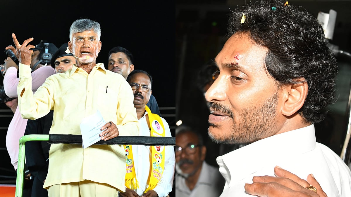 ஜெகன்மோகன் மீது கல்வீசி தாக்குதல்; சந்திரபாபு நாயுடுவைக் குற்றம்சாட்டும் YSRCP - பரபரக்கும் ஆந்திரா!