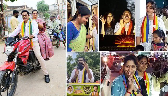 தயாநிதி மகள், செளமியா மகள்கள் `டு' சண்முக பாண்டியன், சரத்குமார் வரை.. களத்தில் உறவுகள் | Photo Album