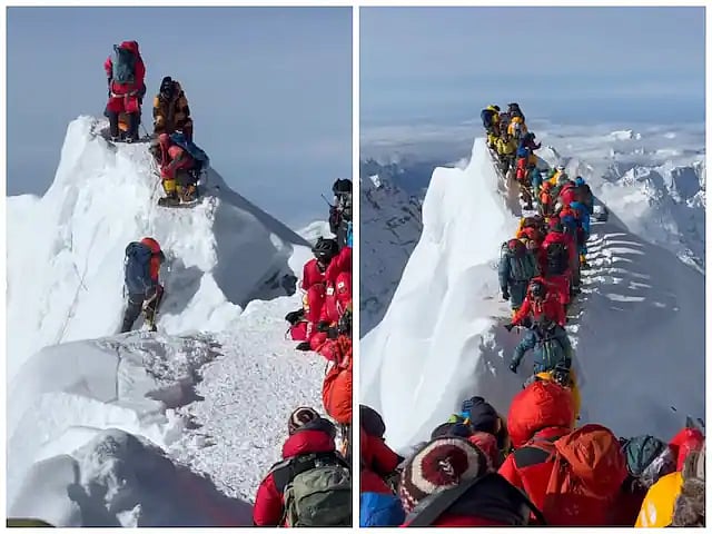 Mount Everest: கூட்ட நெரிசல்; சரிந்து விழும் மலை முகடுகள்... `திக்... திக்' எவரெஸ்ட் சிகரம்!