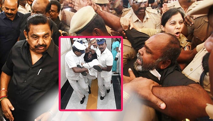 கள்ளச்சாராய விவகாரம்: பேரவையில் இருந்து குண்டுக்கட்டாக வெளியேற்றப்பட்ட அதிமுக உறுப்பினர்கள்!