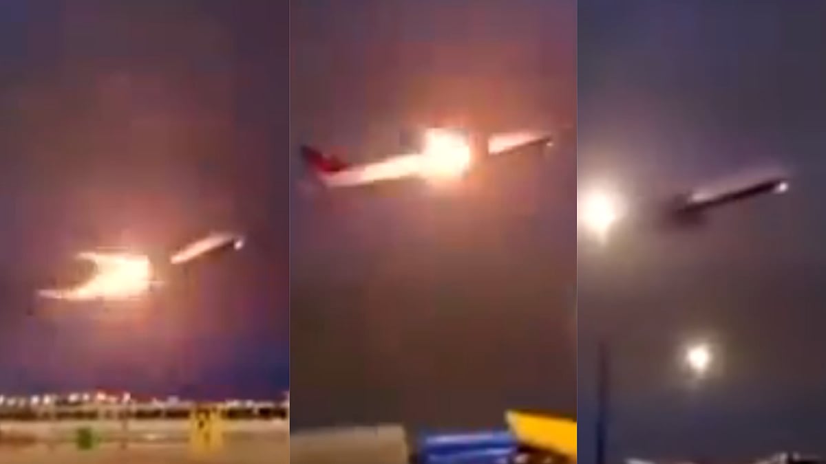 கனடா: 389 பயணிகளுடன் புறப்பட்ட விமானம்; சில நிமிடங்களில் பற்றிய தீ - `பகீர்' கிளப்பும் வீடியோ!