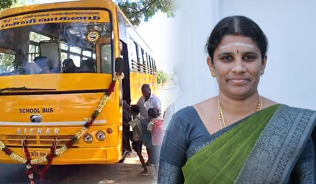 `அரசுப் பள்ளிக்கு ரூ.16 லட்சம் சொந்த செலவில் இலசமாகப் பேருந்து'- அசத்திய ஊராட்சி மன்றத் தலைவர்