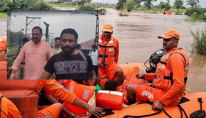 Mumbai rains: கொட்டித்தீர்த்த கனமழையால் வெள்ளம்; ரயிலிலிருந்து இறங்கி தண்டவாளத்தில் நடந்த அமைச்சர்!