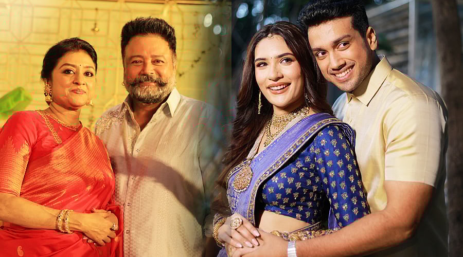 காளிதாஸ் ஜெயராம் - தாரிணி Pre-Wedding கொண்டாட்டம்... அசத்தல் லுக்கில் காளிதாஸ், தந்தை ஜெயராம்!