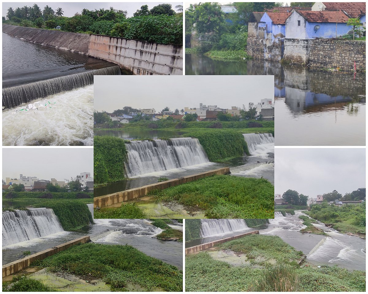 ஈரோட்டில் தொடர் சாரல் மழை... சூரம்பட்டி தடுப்பணையை தாண்டி செல்லும் தண்ணீர்! | Photo Album