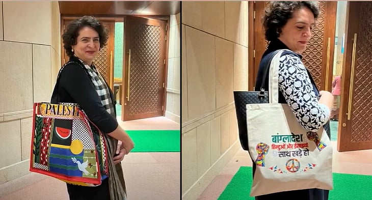 Priyanka Gandhi: `பாலஸ்தீனம்.. வங்காளதேசம்' - பேசுபொருளாகும் பிரியங்காவின் `ஹேண்ட்பேக்' - காரணமென்ன?