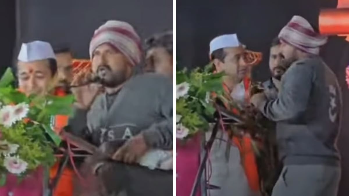 மகாராஷ்டிரா: விலை சரிவால் கோபம்; அமைச்சரின் கழுத்தில் வெங்காய மாலை அணிவித்து விவசாயிகள் எதிர்ப்பு!