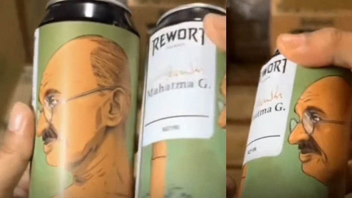 மகாத்மா காந்தி உருவப்படத்துடன் பீர் விற்பனை - சர்ச்சை புகைப்படத்தின் பின்னணி என்ன?!