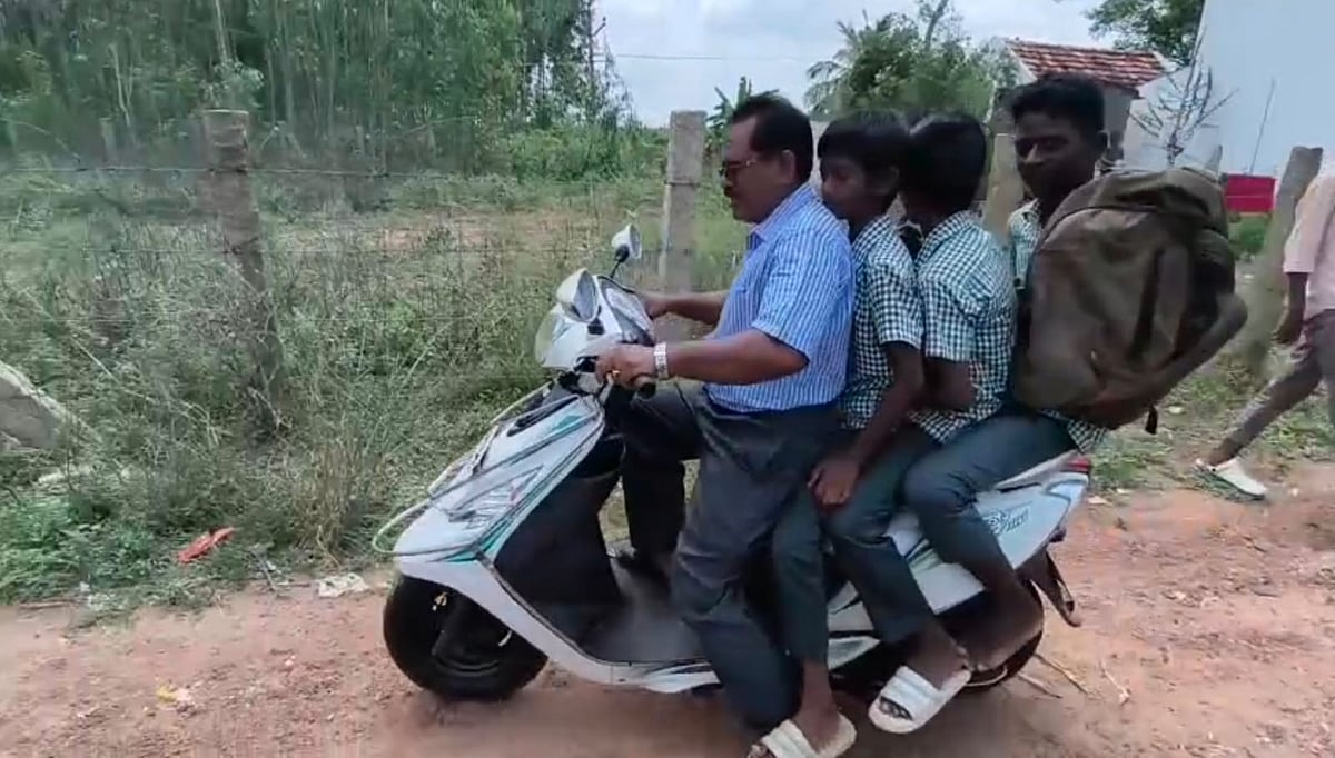`எங்கே ஓடி ஒளியுறீங்க?!' - காட்டுக்குள் ஓடிய மாணவர்களை விரட்டிப் பிடித்து தேர்வு எழுத வைத்த ஆசிரியர்