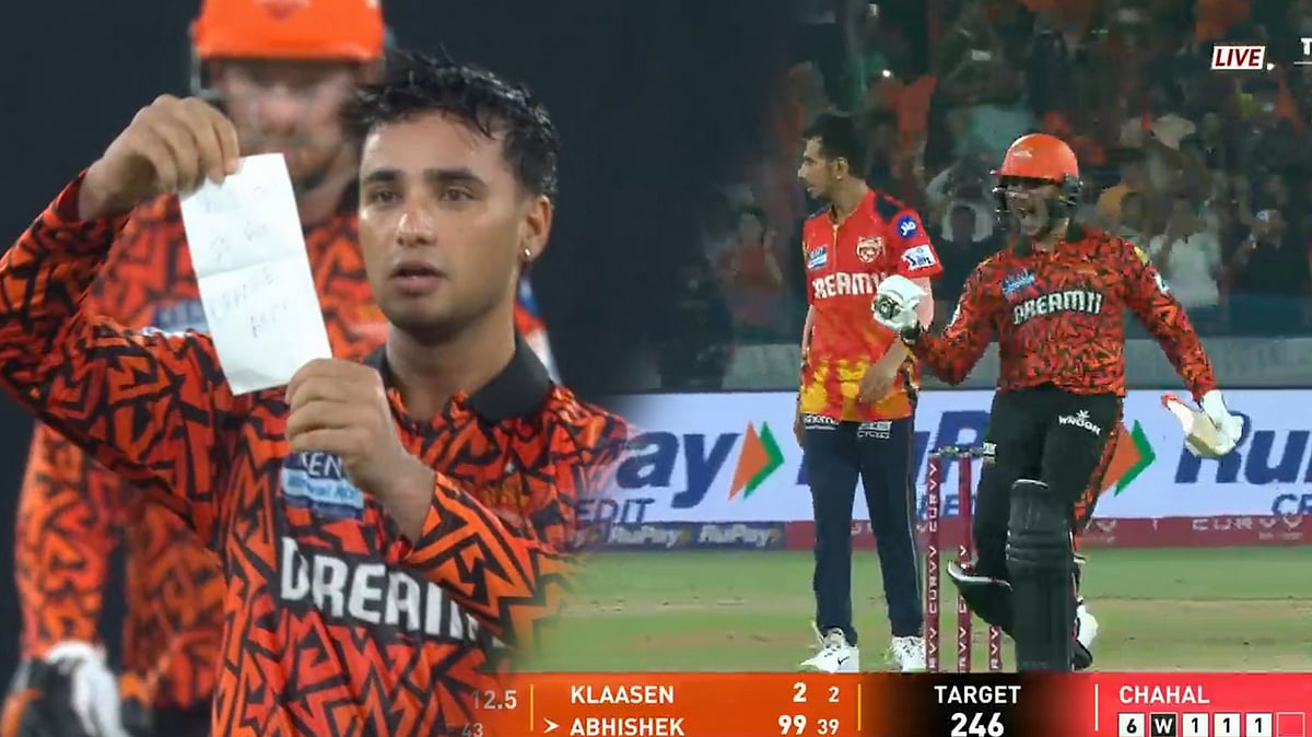 Abhishek Sharma : 'சதமடித்து விட்டு துண்டு சீட்டை காட்டிய அபிஷேக் சர்மா!' - என்ன சொல்ல வருகிறார்?