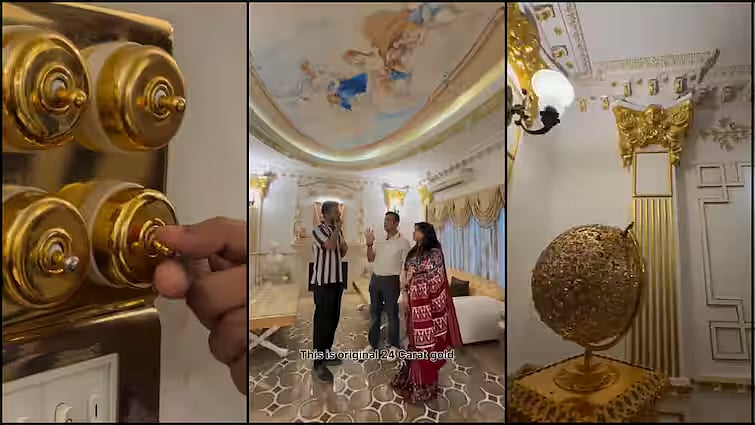 ``ஸ்விட்ச், குழாய், எங்கும் எதிலும் தங்கம் தான்!'' - அரசு ஒப்பந்ததாரரின் தங்க வீடு.. வைரலான வீடியோ