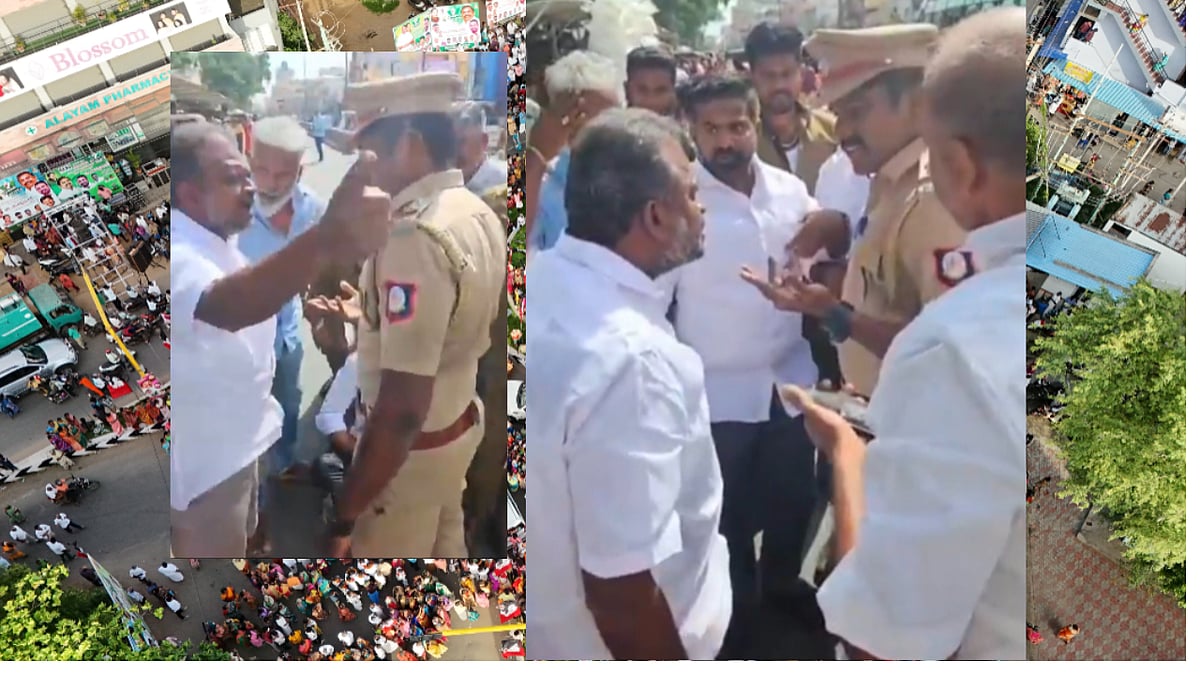 ``நீ என்ன ரெளடியா.. உன் சட்டையை கழற்றாமல் விட மாட்டேன்'' - போலீஸை மிரட்டிய கோவை திமுக நிர்வாகி