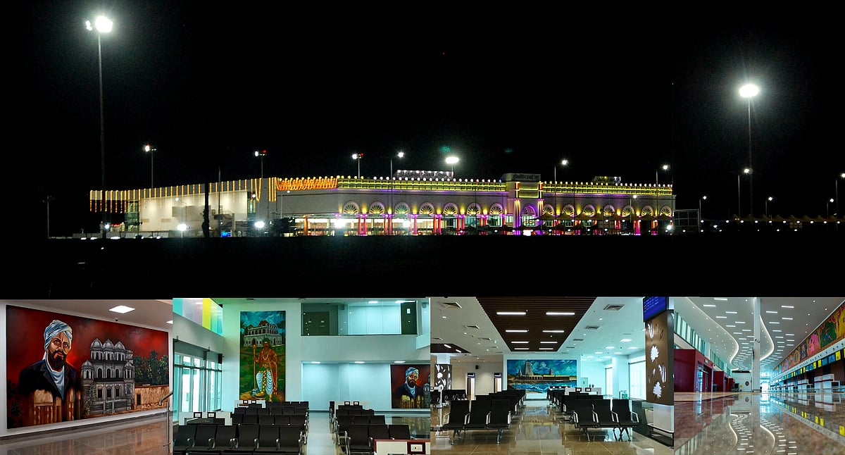 `கண்கவர் வண்ண விளக்குகள்' - தூத்துக்குடி விமான நிலைய புதிய முனையம் | Photo Album