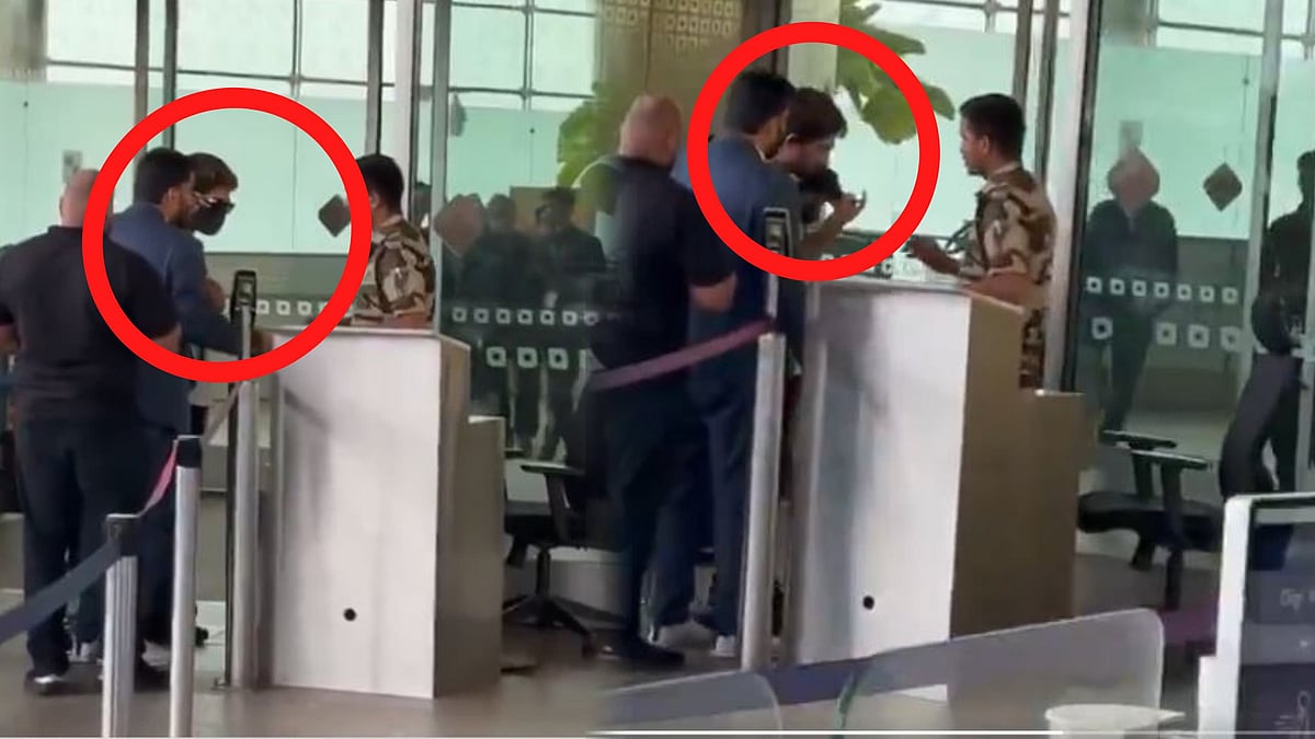 Allu Arjun: நடிகர் அல்லு அர்ஜுனை  விசாரித்து அனுப்பிய பாதுகாப்புப் படை வீரர் - வைரல் வீடியோ!