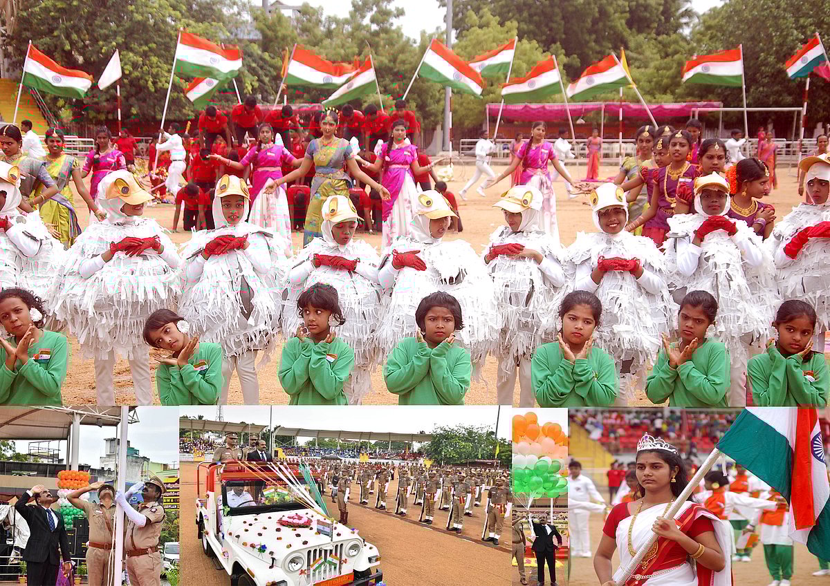 நெல்லை சுதந்திர தின விழா: மழையில் தேசியக் கொடி ஏற்றிய ஆட்சியர்; கண்கவர் கலை நிகழ்ச்சி | Photo Album