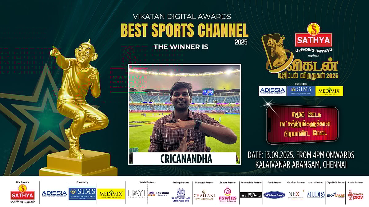 Vikatan Digital Awards 2025: 'நல்தூதன் - Cricanandha!'- Best Sports Channel Winner