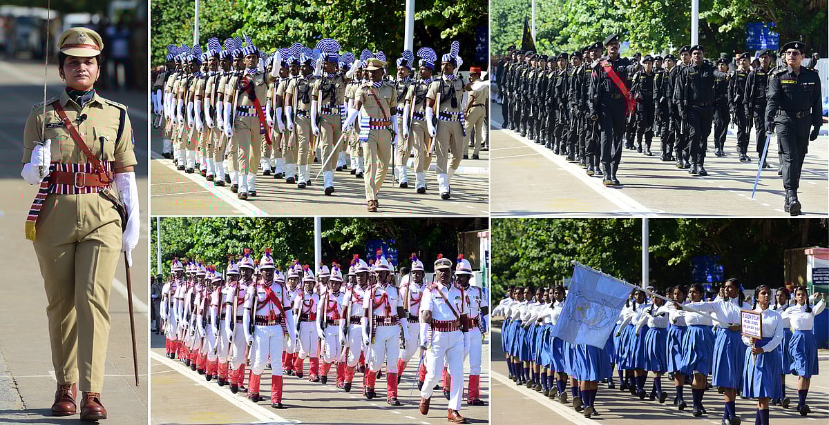 புதுச்சேரி விடுதலை நாள் விழா அணிவகுப்பு ஒத்திகை!