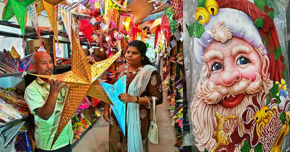 நெல்லையில் களைகட்டும் கிறிஸ்துமஸ் விற்பனை: மின்னொளியில் ஒளிரும் ஸ்டார்கள், குடில்கள், மரங்கள்.!