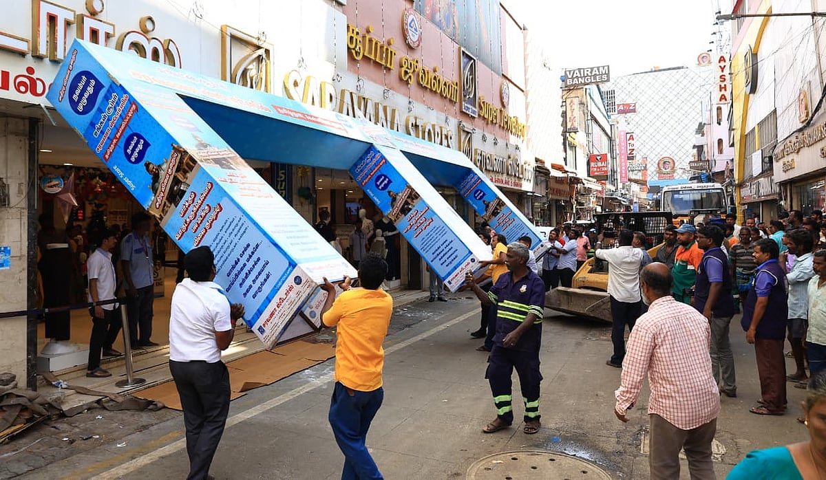 சென்னை தி.நகர் ரெங்கநாதன் தெருவில் ஆக்கிரமிப்பு அகற்றும் பணி | Photo Album