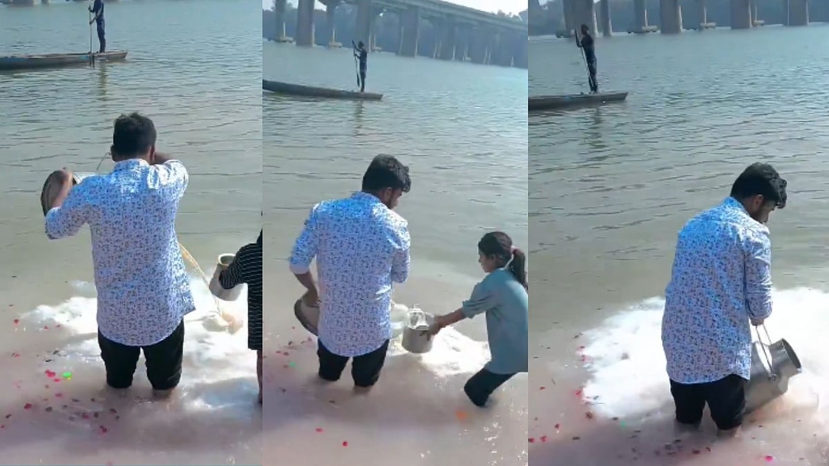 சிறுமிகளை விரட்டிவிட்டு கங்கைக்குப் பால் அபிஷேகம்; வைரலான வீடியோவும்... எழுந்த விவாதங்களும்!