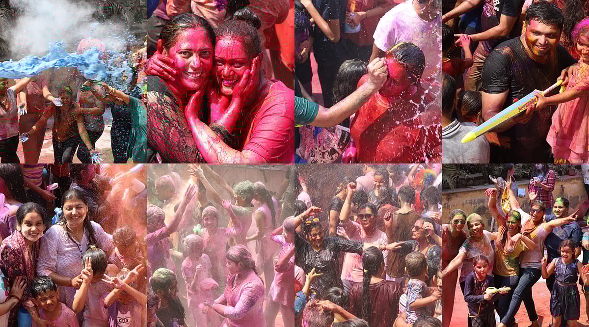 Holi: `வண்ணங்களின் விழா!' - சென்னை பெரம்பூரில் கோலாகலமாக கொண்டாடப்பட்ட ஹோலி!