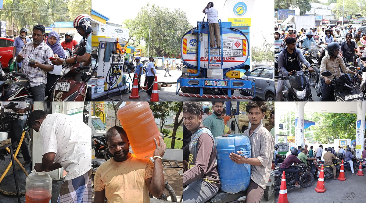 பெட்ரோல் பங்குகளில் குவிந்த வாகனங்கள்; வாட்டர் பாட்டில், கேன்களில் நிரப்பி சென்ற மக்கள் - Spot Visit