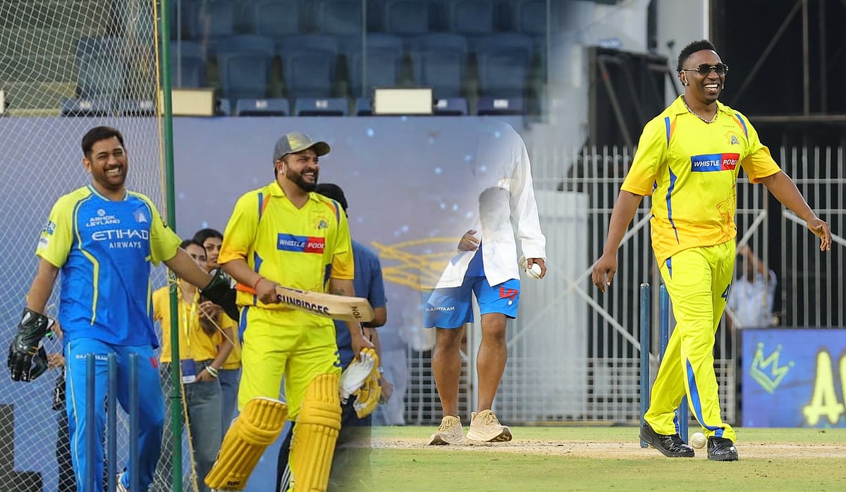 'கூலர்ஸோடு பேட்டிங் ஆடிய பிராவோ; ஜாலி தோனி; சின்ன தல ரிட்டன்ஸ்!' - சேப்பாக்கத்தில் CSK கொண்டாட்டம்!