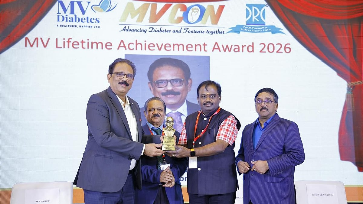 சர்க்கரை நோய் சிகிச்சை: 'MVCON 2026' மாநாட்டில் டாக்டர் ஏ.வி.அனூப்பிற்கு வாழ்நாள் சாதனையாளர் விருது!