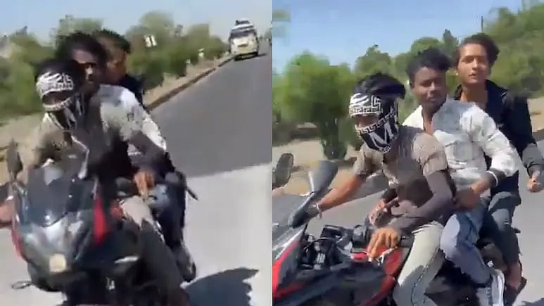 ரீல்ஸ் வீடியோவுக்காக கையில் துப்பாக்கியுடன் ஒரே பைக்கில் பயணம்; விபத்தில் சிக்கி 3 சகோதரர்கள் பலி