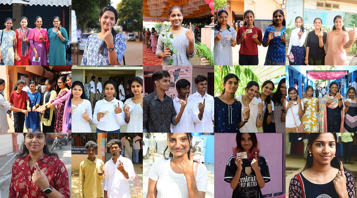 ஆர்வத்துடன் ஜனநாயகக் கடமை ஆற்றிய இளம் தலைமுறை வாக்காளர்கள் - Polling Day Clicks 