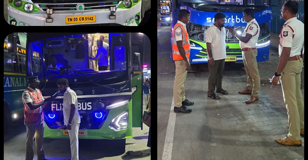 மது போதையில் ஆம்னி பேருந்துகளை இயக்கிய டிரைவர்கள்; காட்டிக்கொடுத்த மூச்சு பரிசோதனை கருவி!