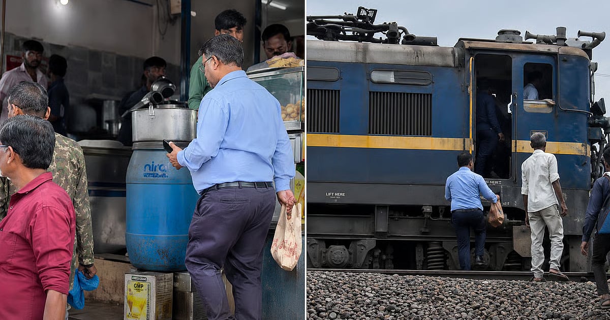 சூடான சமோசா வாங்க ரயிலை நடுவழியில் நிறுத்திய பைலட் ? - வைரலாகும் வீடியோவின் பின்னணி என்ன?