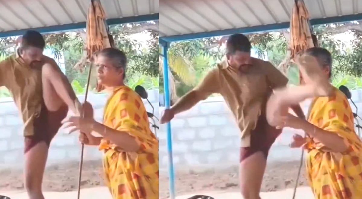 சொத்து தகராறில் காட்டுமிராண்டித்தனம்; வயதான தாயை காலால் எட்டி உதைத்த மகன் - பரவும் அதிர்ச்சி வீடியோ!