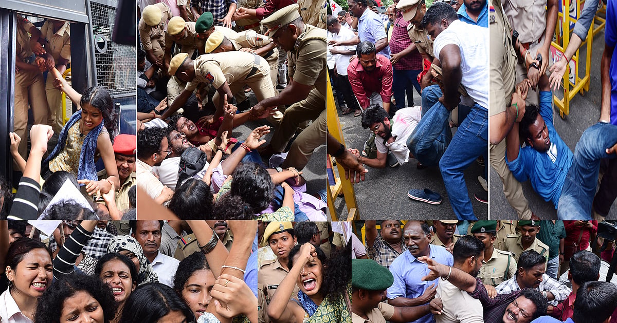 நீட் தேர்வு: புதுச்சேரியில் போராடிய மாணவர்களைக் குண்டுகட்டாக அகற்றிய போலீஸ் | Photo Album