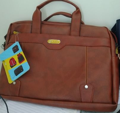 Storite 14 Inch Laptop Shoulder Messenger Sling Office Business Travel Bag  for Men & Women (39 x 4 x 29 cm, Brown) - Laptop Bags - Bags